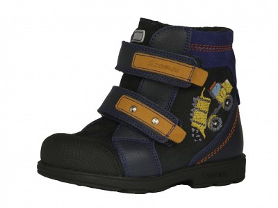 Szamos 1810-27709 Fiú vízálló bélelt supinált cipő teherautós mintával - sötétkék