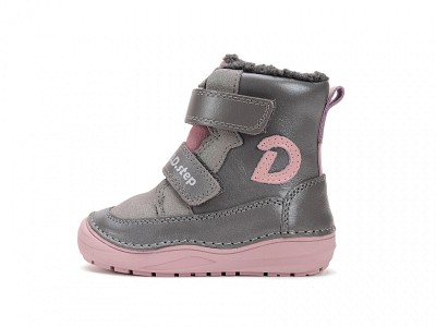 D.D.Step W071-52664D Lány bélelt bőrcipő - szürke